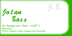 jolan bass business card